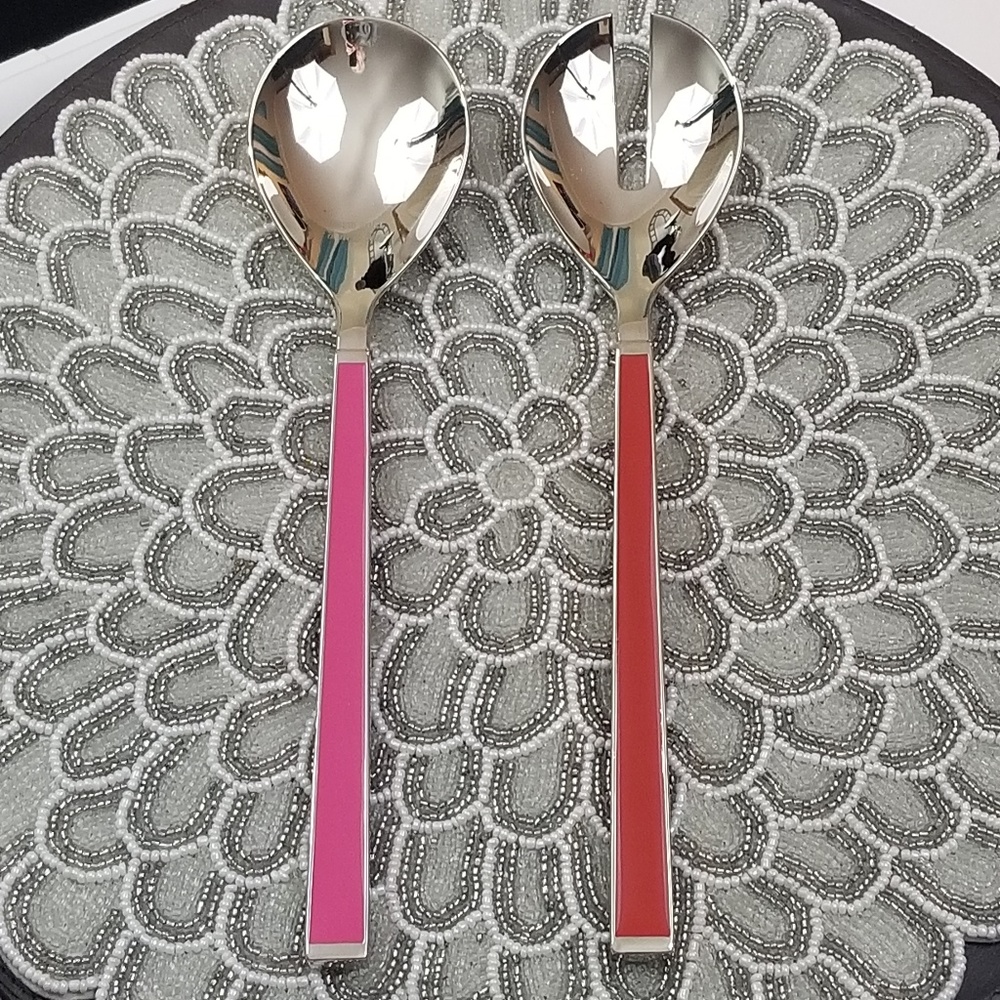 Kate Spade for Lenox Red Pink Serving Set NWOB